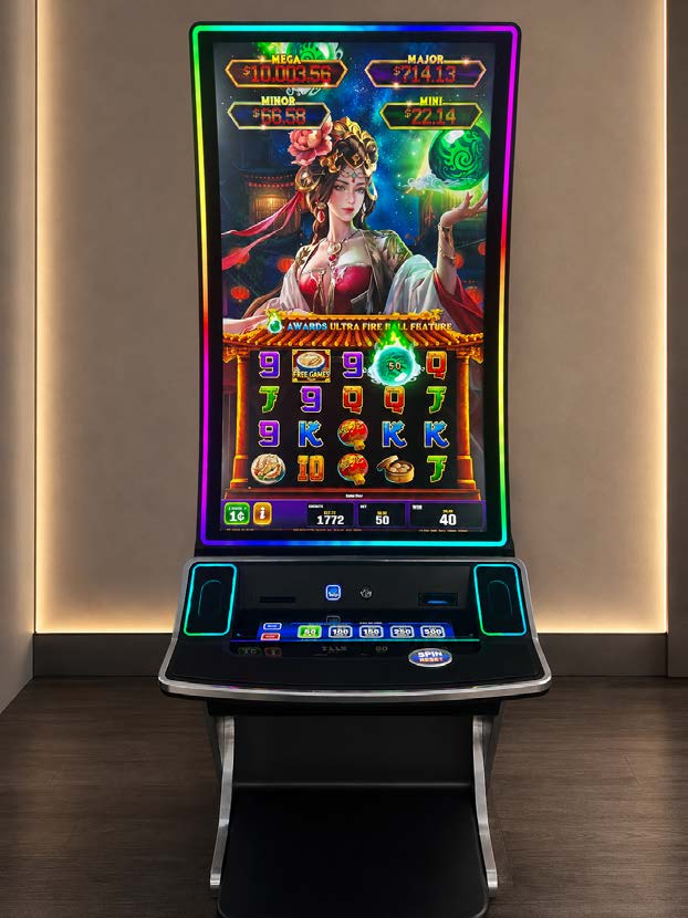 Signature Vertical cabinet with illuminated curved display